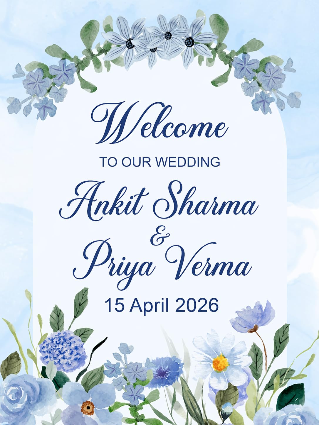 ウエルカムボード Custom Wedding Welcome Board | Personalized Name & Date Sign