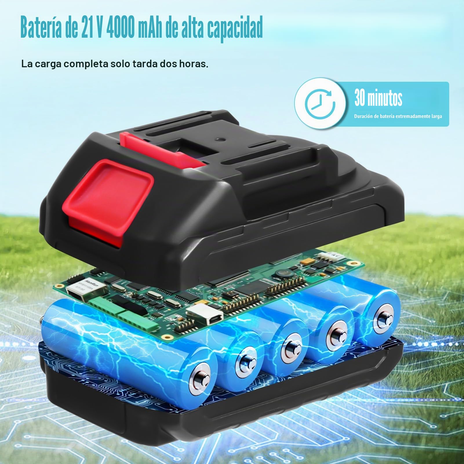 Mini motosierra 2 en 1 de 6 pulgadas con barra telescópica, batería de podadora, motosierra profesional, 2800 W, sin escobillas, con 2 baterías, altura de trabajo de hasta 2,1 m, para ramas de árboles