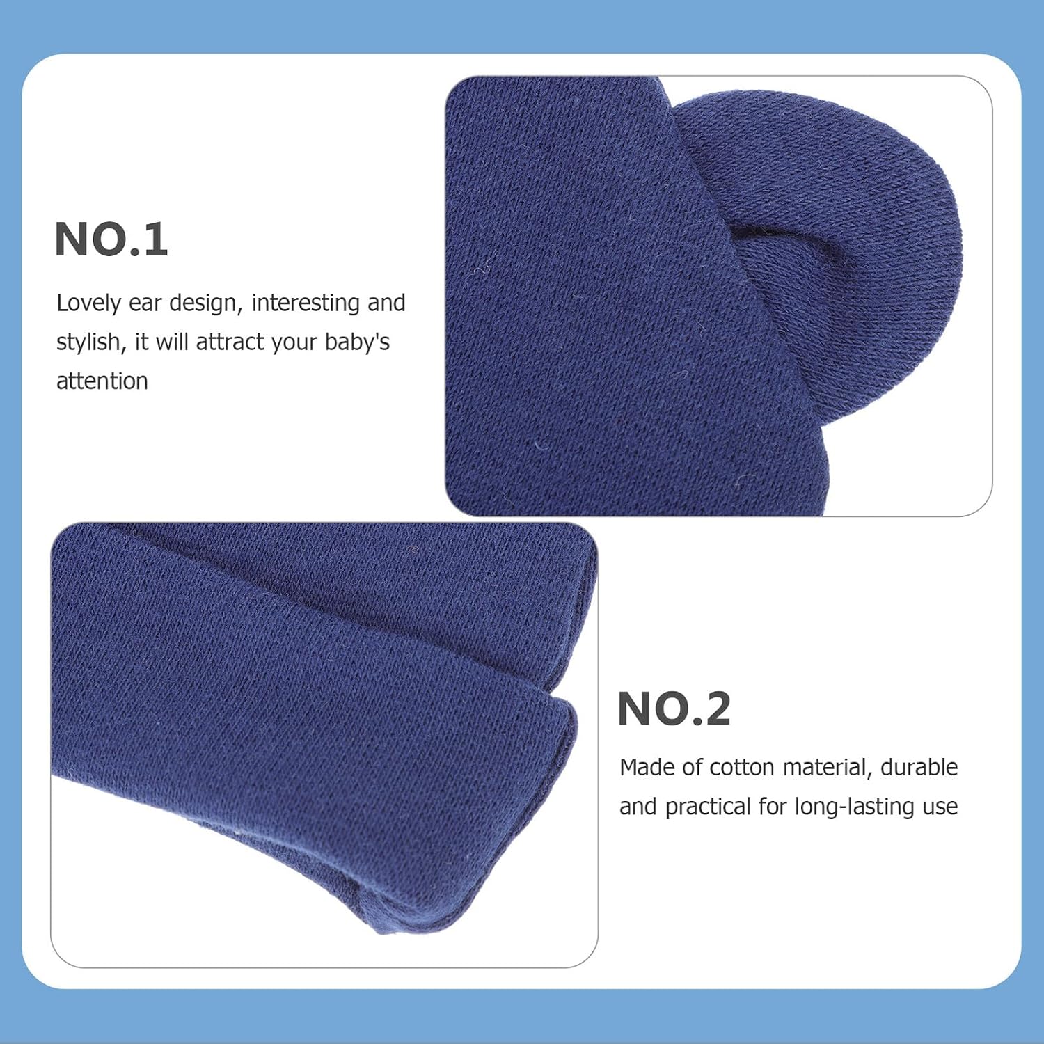 BESPORTBLE Cotton Hat Boy Girl Ear Turban Caps Newborn Soft Breathable 6pcs for 0-1 Year Old Babies