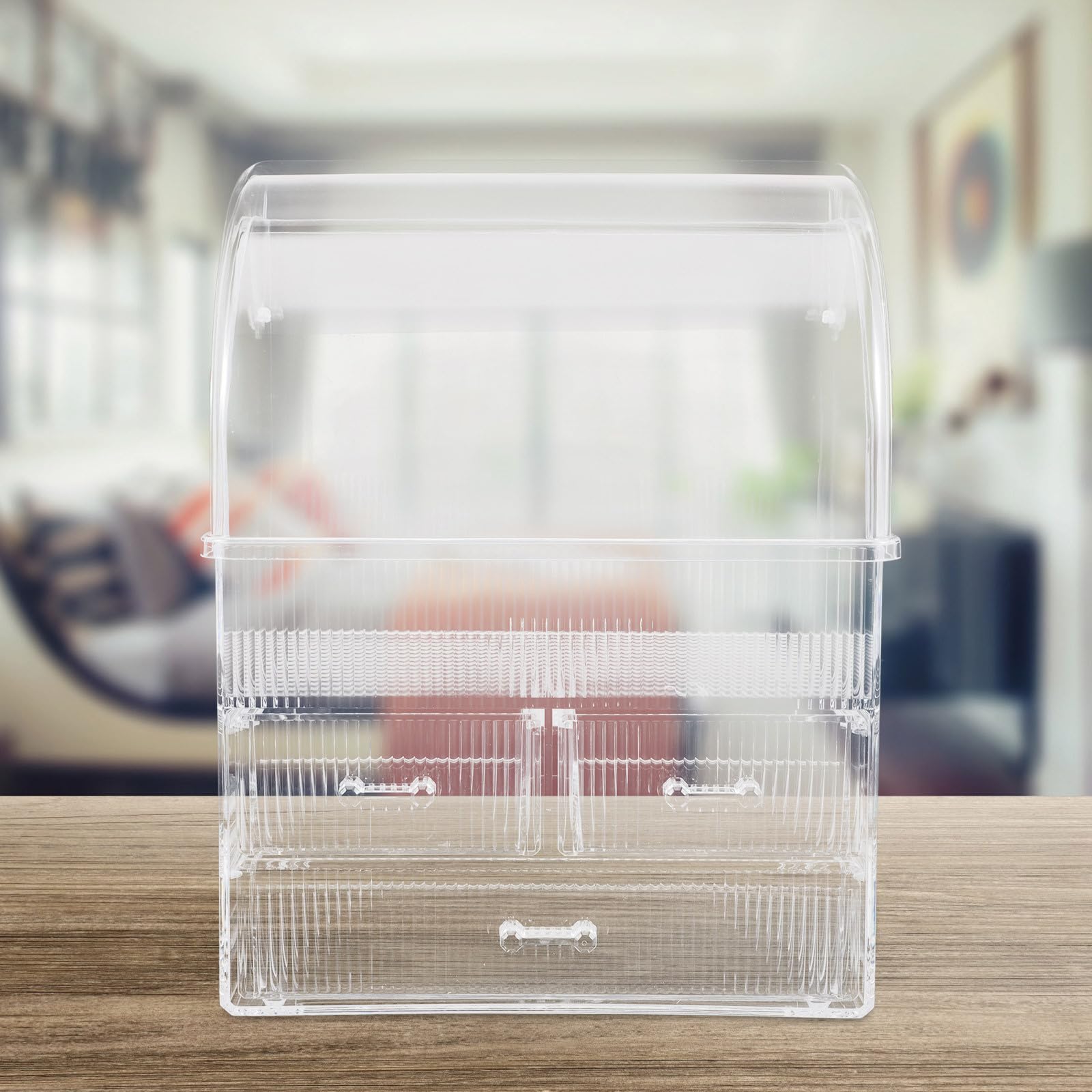 SHINEOFI Caja Organizadora con Cajón de Maquillaje Acrílica de Escritorio | Gran Capacidad, Diseño Transparente, Multiuso para Joyas y Cosméticos, Fácil de Localizar y Proteger