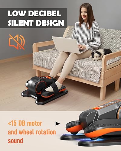 Miniatura 4 de Under Desk Elliptical Machine, Ellipse Leg Exerciser for Seniors with 12 Adjustable Speed, Quiet & Portable Electric Machine Seated Pedal Exerciser