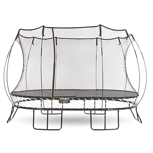 Springfree Trampoline O92 Kids Large Oval 8 by 13 Foot Trampoline w/ Safety Enclosure Net and SoftEdge Jump Bounce Mat for Outdoor Backyard Bouncing