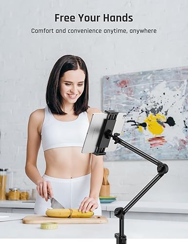 Miniatura 7 de Soporte universal para teléfono para tableta, soporte flexible de 2 abrazaderas para escritorio, compatible con iPad Pro MiniAir, iPhone 15 Pro y