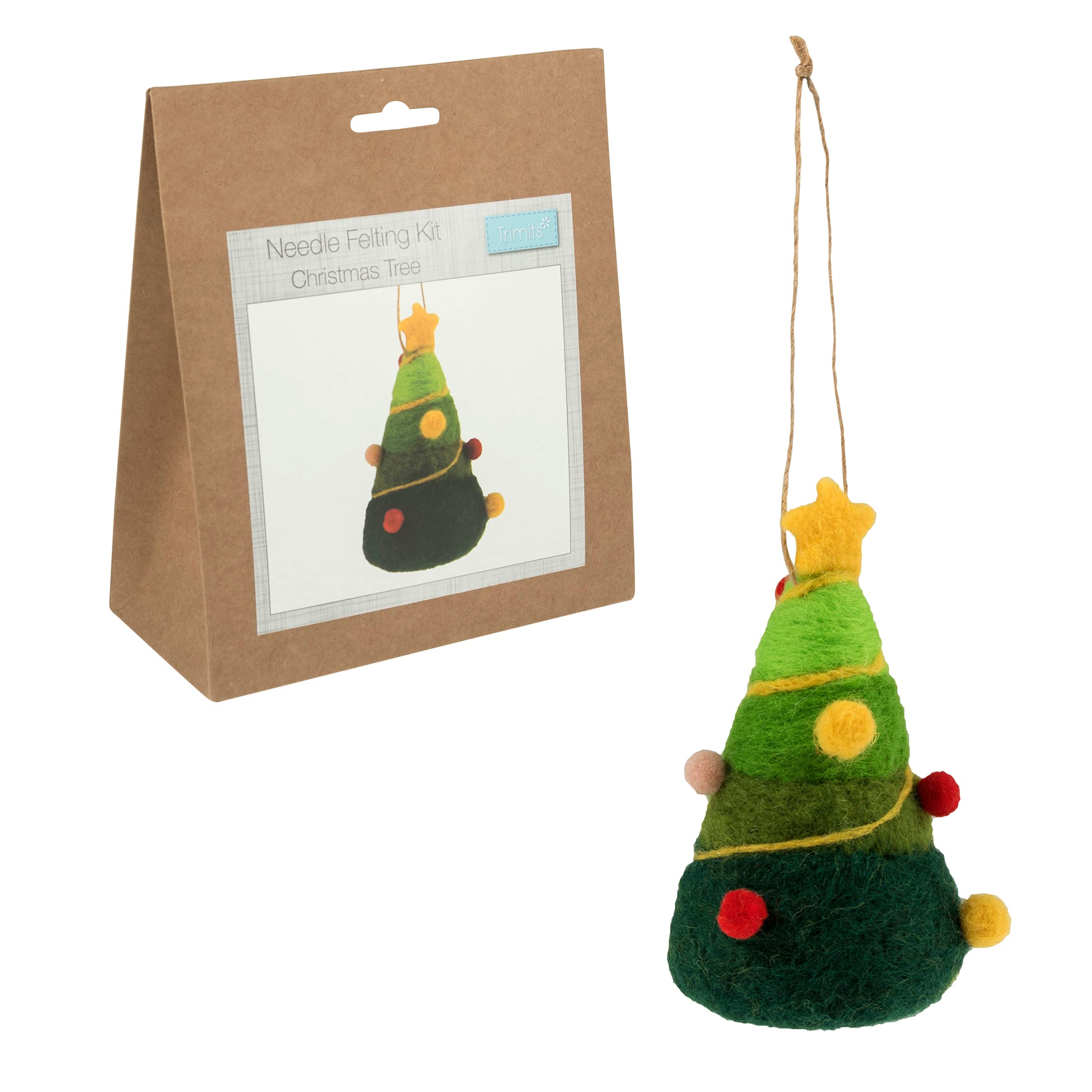 Trimits Christmas Needle Felting Craft Kit, Christmas Tree,7 x 11cm (2.7 x 4.3in)