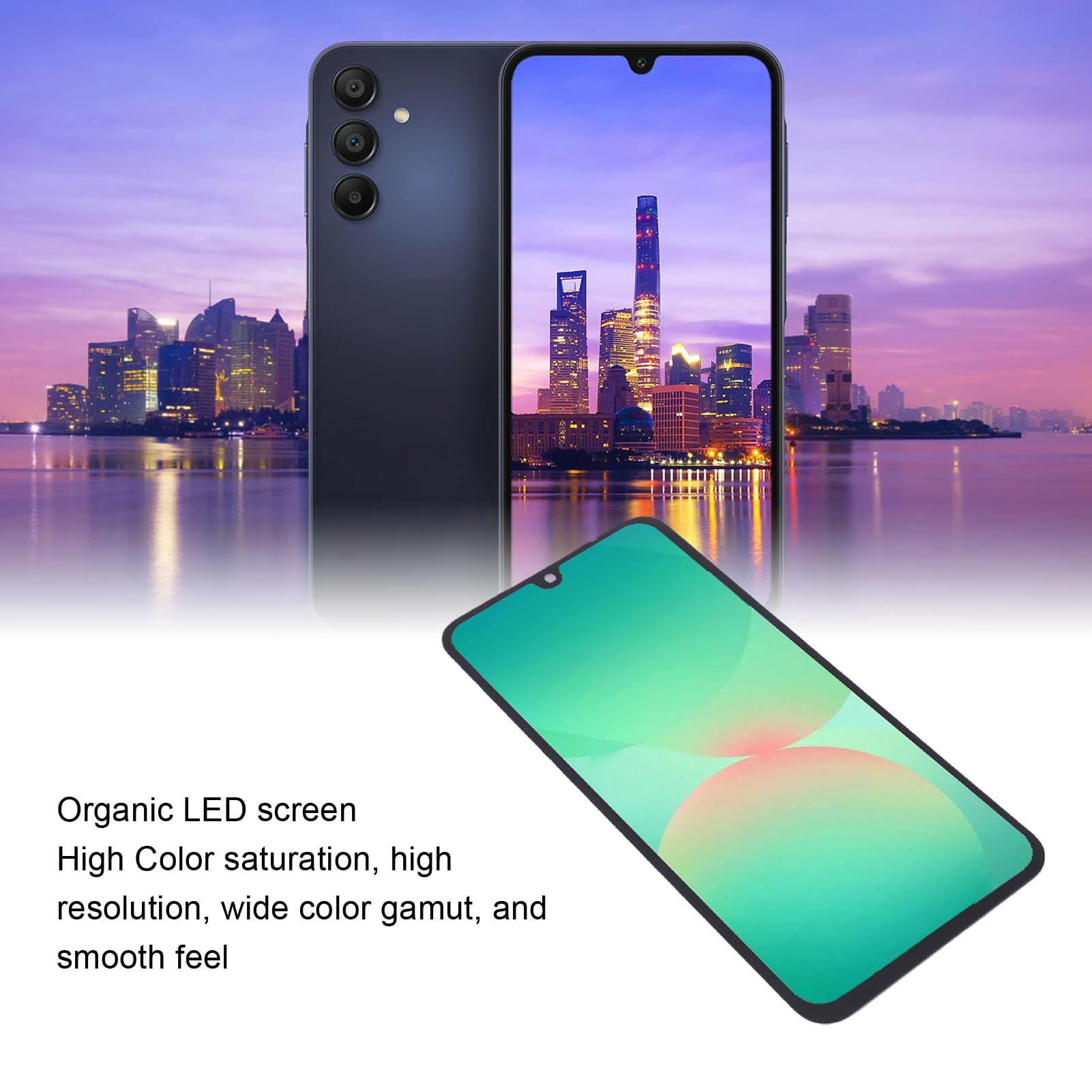 Zamiennik Ekranu Telefonu 6,7 Cala do A26 5G, Organiczny Wyświetlacz LED LCD Zestaw Naprawczy do Montażu Digitizera z Narzędziami Naprawczymi Obsługa Odcisków Palców