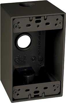 TayMac SD350Z Weatherproof Box, 1-Gang, 3 1/2-Inch Outlets, Deep, Bronze