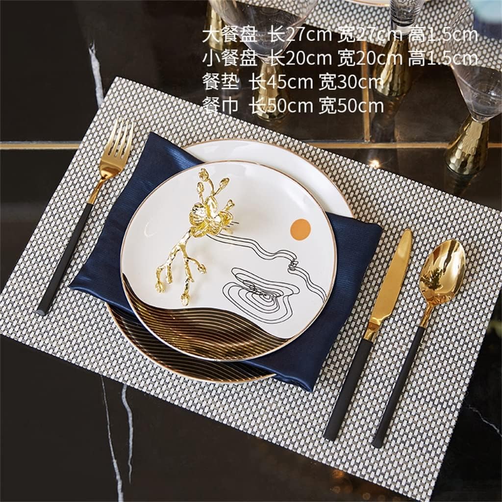 Ceramic Cutlery Set Table Decoration Napkin Placemat Dinner Plate Home Kitchen Tableware
