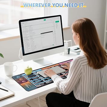 Adobe Shortcuts Mouse Pad (Photoshop/Illustrator/InDesign), 80x30cm, High-Definition Printing, Smooth Comfortable & Non-Slip Desk Mat for Designers, for Designers, Artists Professional