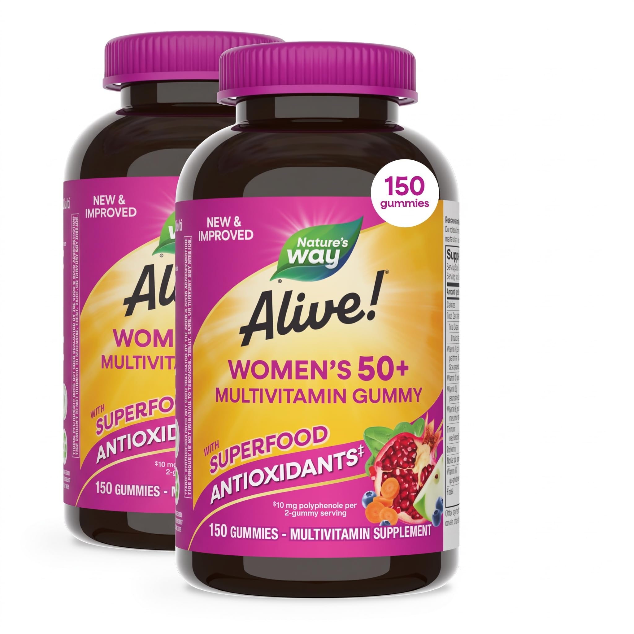 Nature's Way Alive! Women's 50+ Multivitamin Gummies, Mixed Berry, 130 ct — Amazon image 9