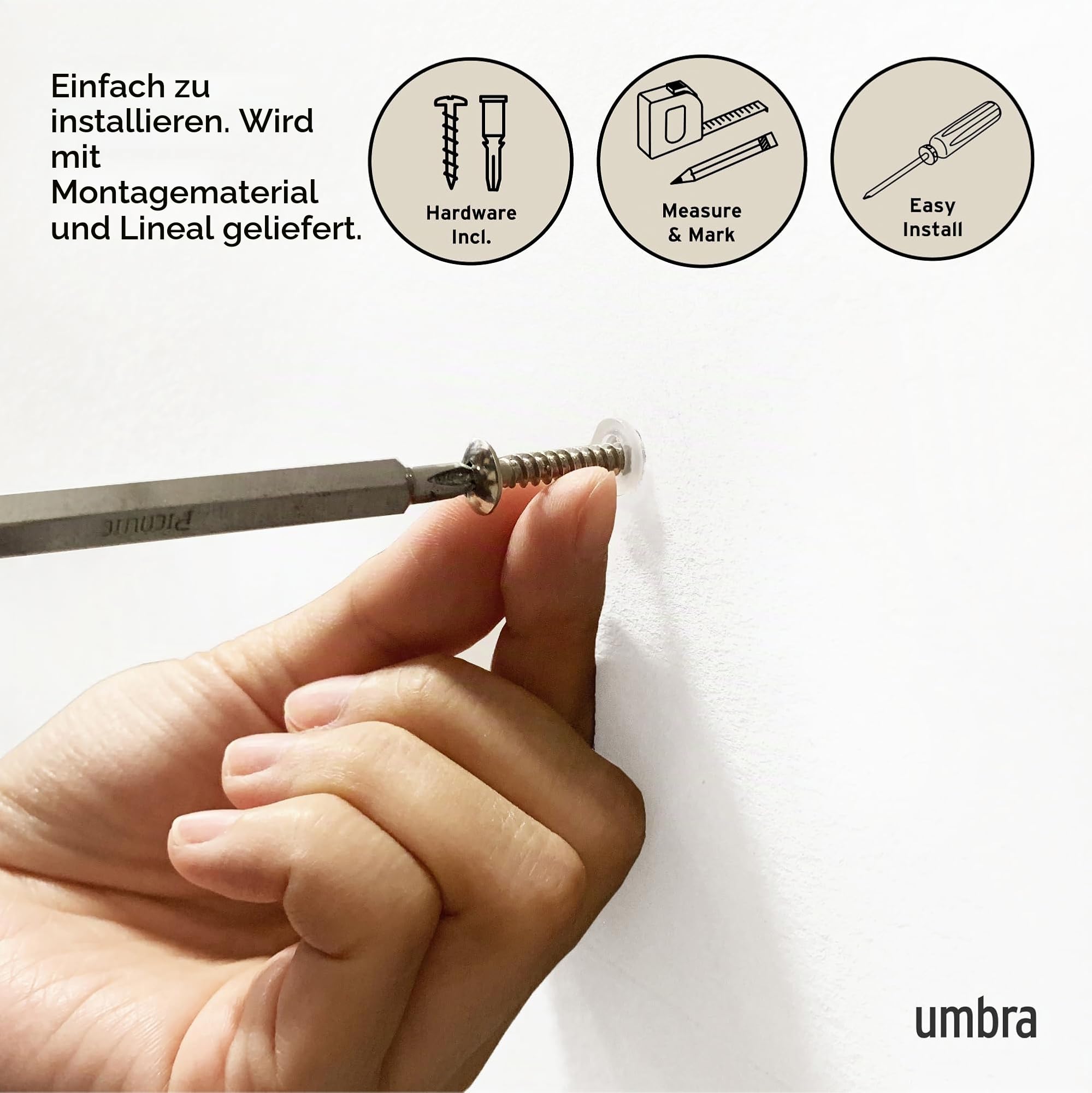 Umbra Flip Garderobenhaken, 8 Haken, Wandmontage, Weiss