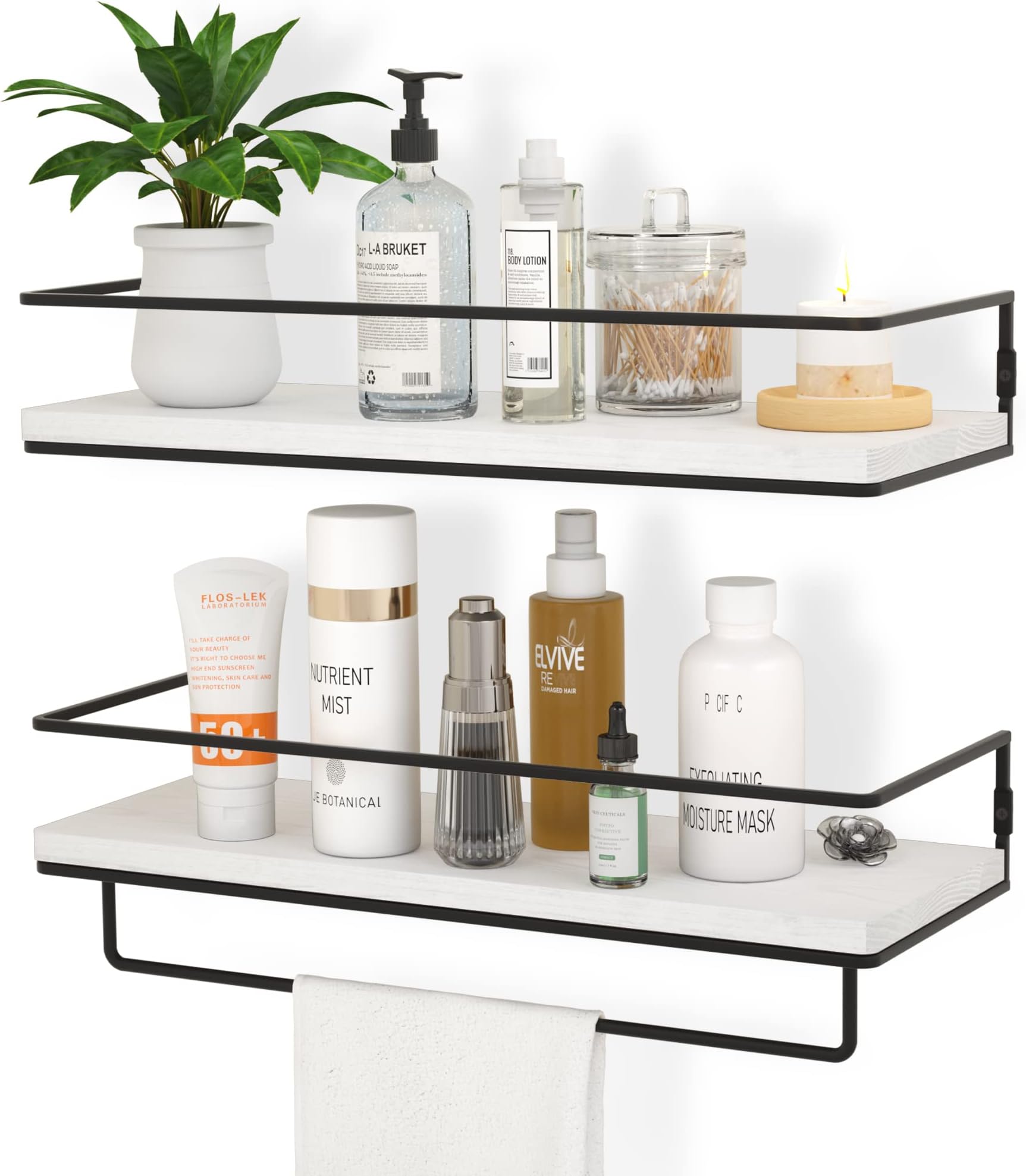 Click Item/Brown Bathroom Floating Shelves