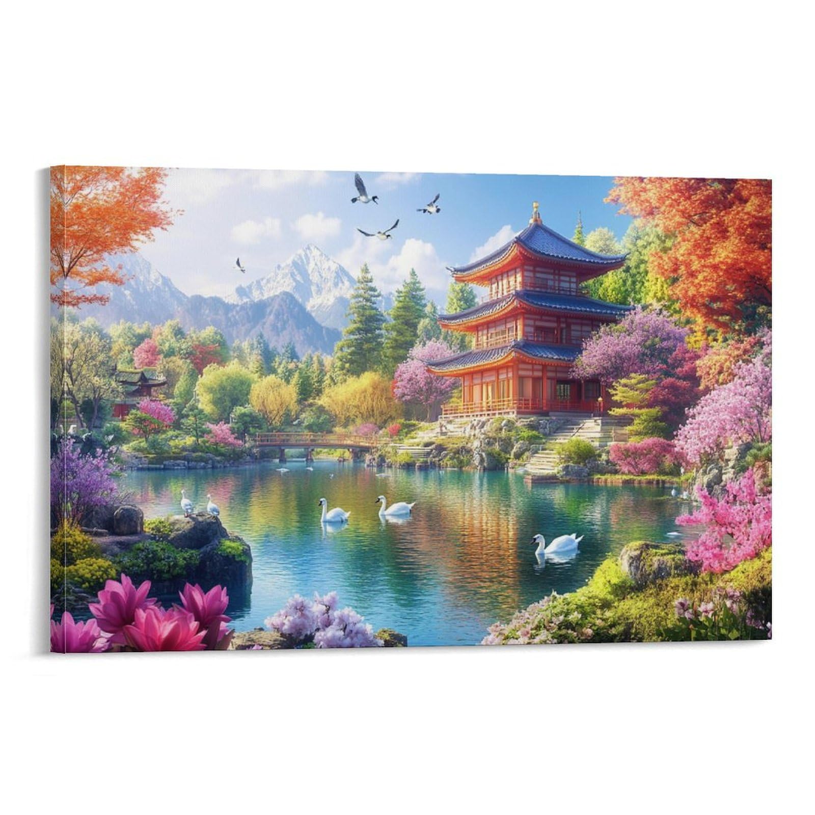Toile architecture ancienne impression tableau mural 30x45 - 6