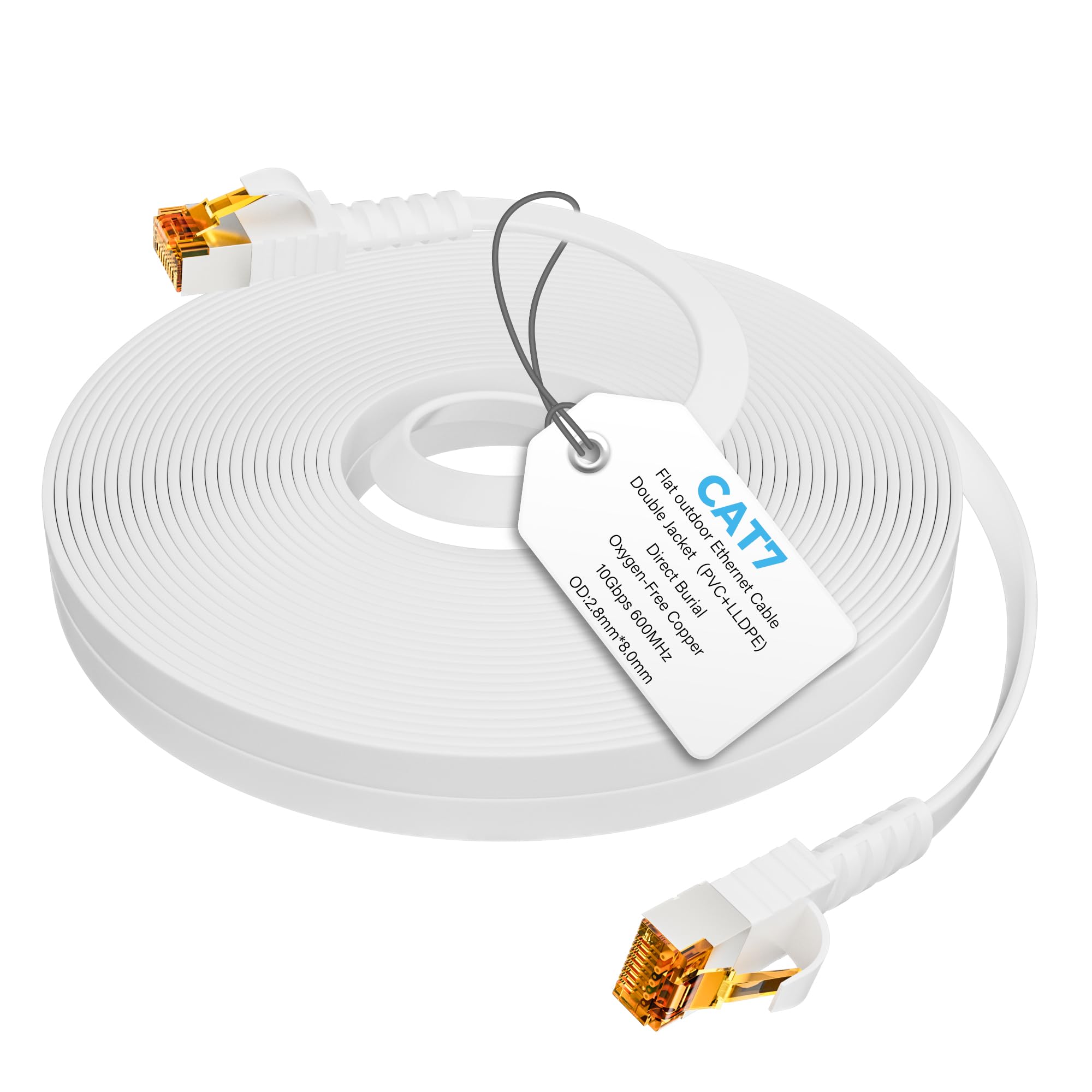 Mygatti Câble Réseau CAT8 30m 40Gbps S/FTP Extérieur - Ethernet Haut Débit Résistant UV Et Intempéries
