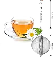 Vista 2 de Fu Store 2 piezas de acero inoxidable de malla de té de bola de té de 2.7 pulgadas filtros de té infusor de té para tés