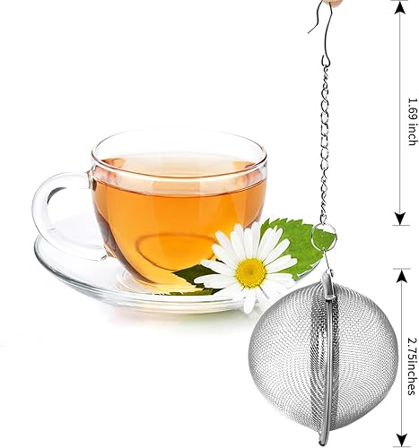 Miniatura 2 de Fu Store 2 piezas de bola de té de malla de acero inoxidable 2.7 pulgadas filtros de té infusor de té filtros para té