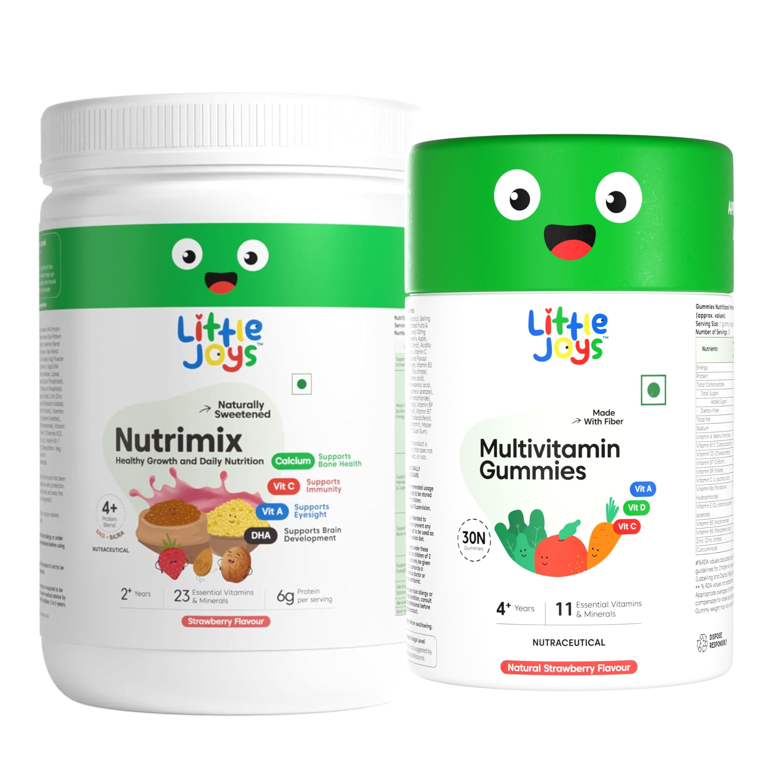 Little Joys Immunity Boosting Kit | 7-12 years | For Better Immunity & Strength | With Ragi, Bajra, Vitamin A, C, D3, B12, Zinc & DHA | With Nutrimix 350g & Multivitamin Gummies 30N — Amazon image 14