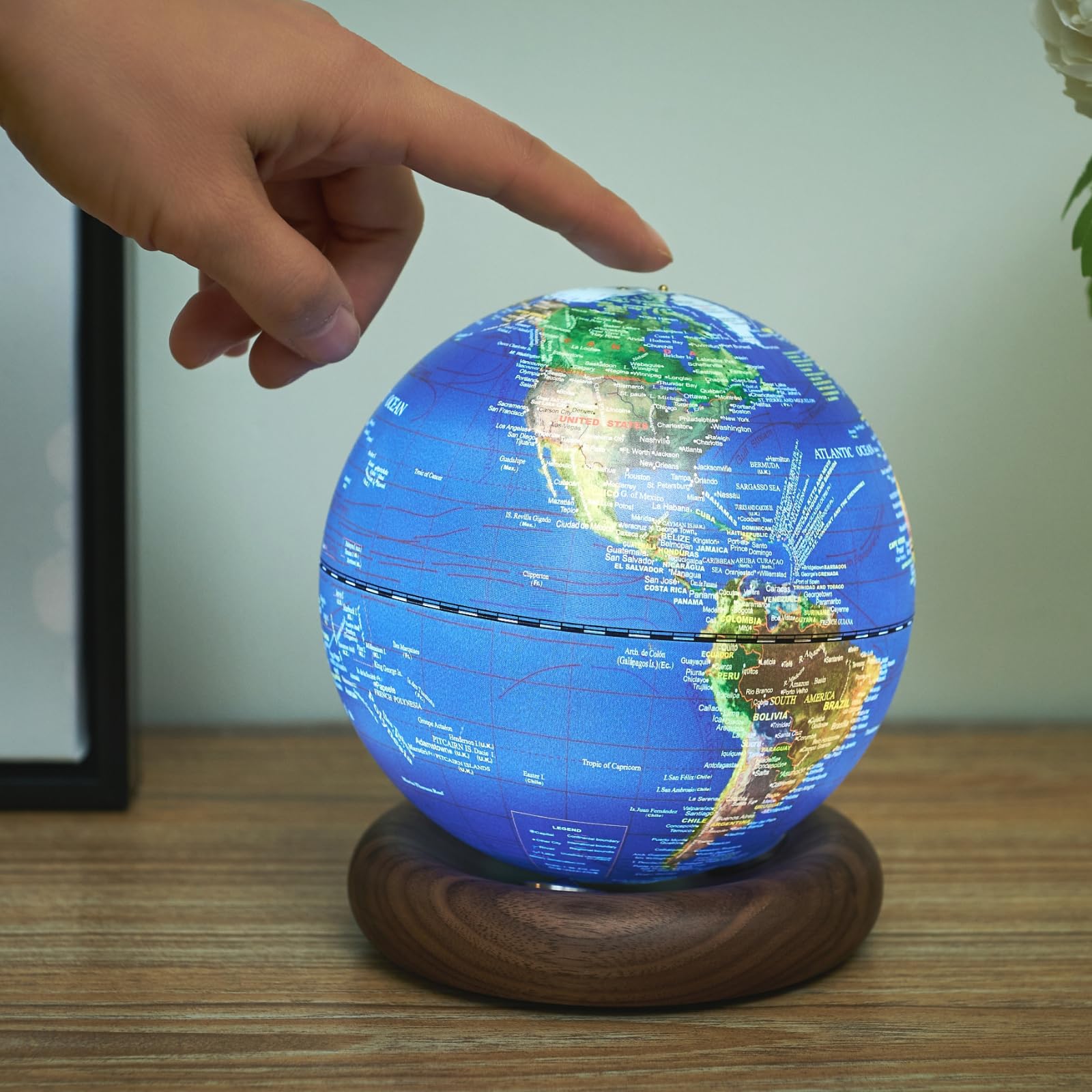 Gingko ATLASGLOBE Lamp Dark Ocean Mini-Walnut - Amazon.com