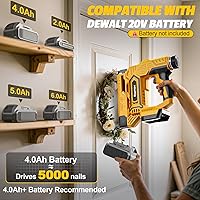 Vista 5 de Clavadora inalámbrica de 18CA compatible con Dewalt 20V Max, pistola de clavos de 18 calibre con 1000 clavos para carpintería de madera, sin