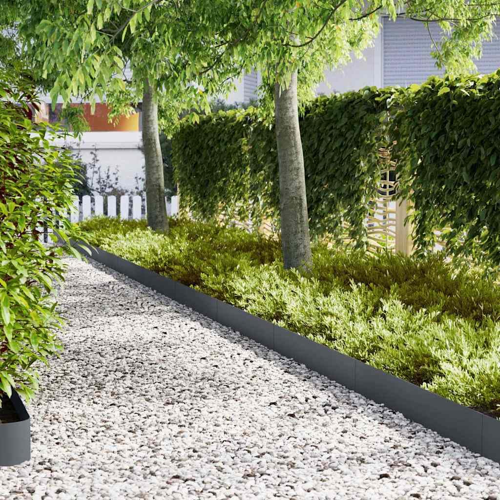 vidaXL Krawężnik do trawnika 30 szt. 100 x 0.05 x 20 cm Antracyt | Stworzone, żeby wytrzymać każdą pogodę, Nowoczesny, smukły styl z matowym wykończeniem, które nie odbija światła,