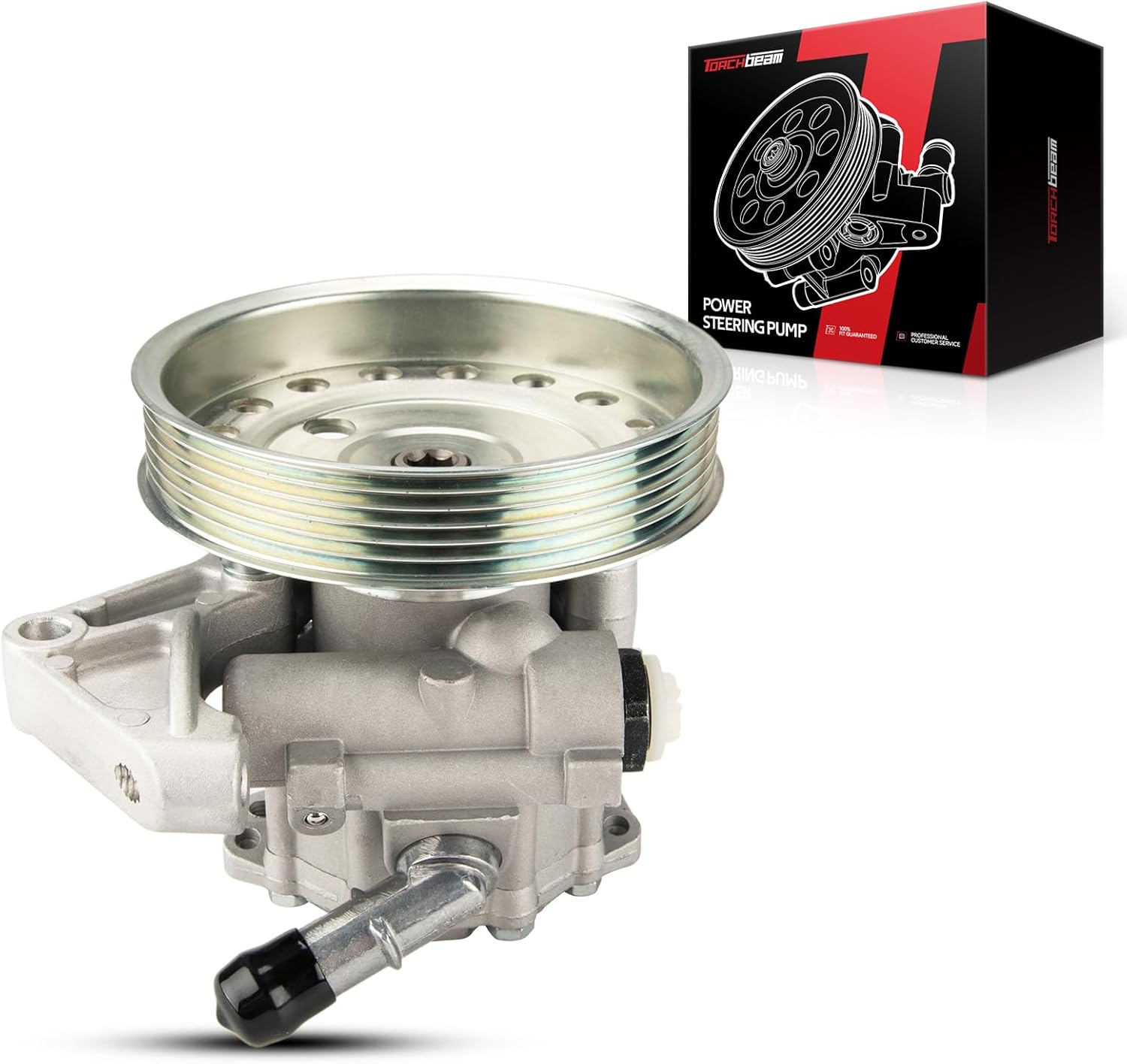 Torchbeam Power Steering Pump Compatible with XC90 2007-2014 LR2 2008-2012 XC70 2008-2010, Car Power Steering Replacement Parts for OEM 96-398, Steering Pump Assist with Pulley