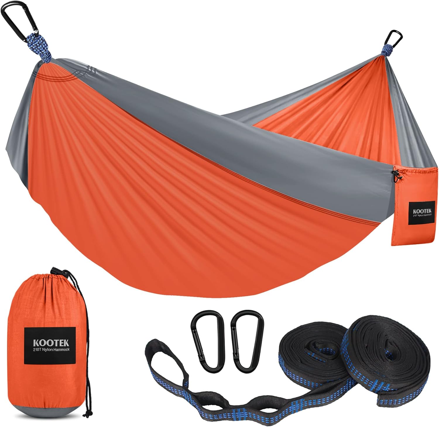Kootek Camping Hammock, Portable Hammocks with Tree Straps & Attached Carry Bag, Camping Essentials Gear, Perfect for Outside Indoor Hiking Beach Backpack Travel Kootek Camping Hammock, Portable Hammocks with Tree Straps & Attached Carry Bag, Camping Essentials Gear, Perfect for Outside Indoor Hiking Beach Backpack Travel