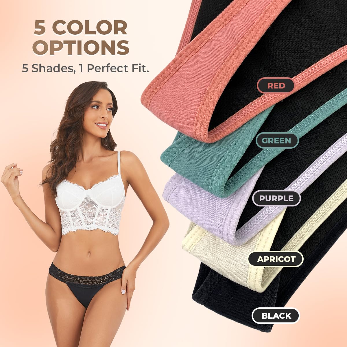 Braguita menstrual sexy para mujer, tanga de encaje a prueba de fugas, bikini absorbente de 4 capas, S