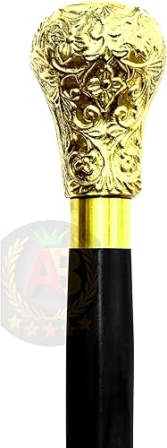 Bastones y bastones de 374 pulgadas de madera natural con un mango de latón elegante bastón de caminar declaración de moda regalo asequible