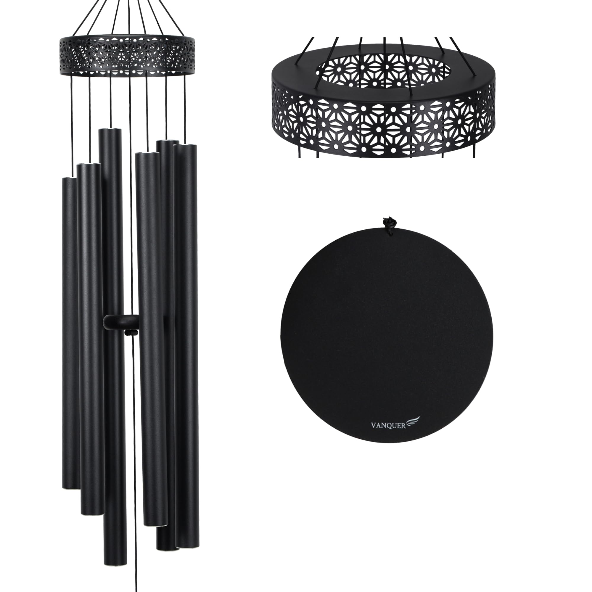 Vanquer Großes Windspiel für den Außenbereich, tiefer Ton, 121,9 cm, für den Außenbereich, tiefer Ton, Windspiel, Gedenkgeschenk, Beileidsgeschenk, Garten, Terrasse, Hof, Heimdekoration