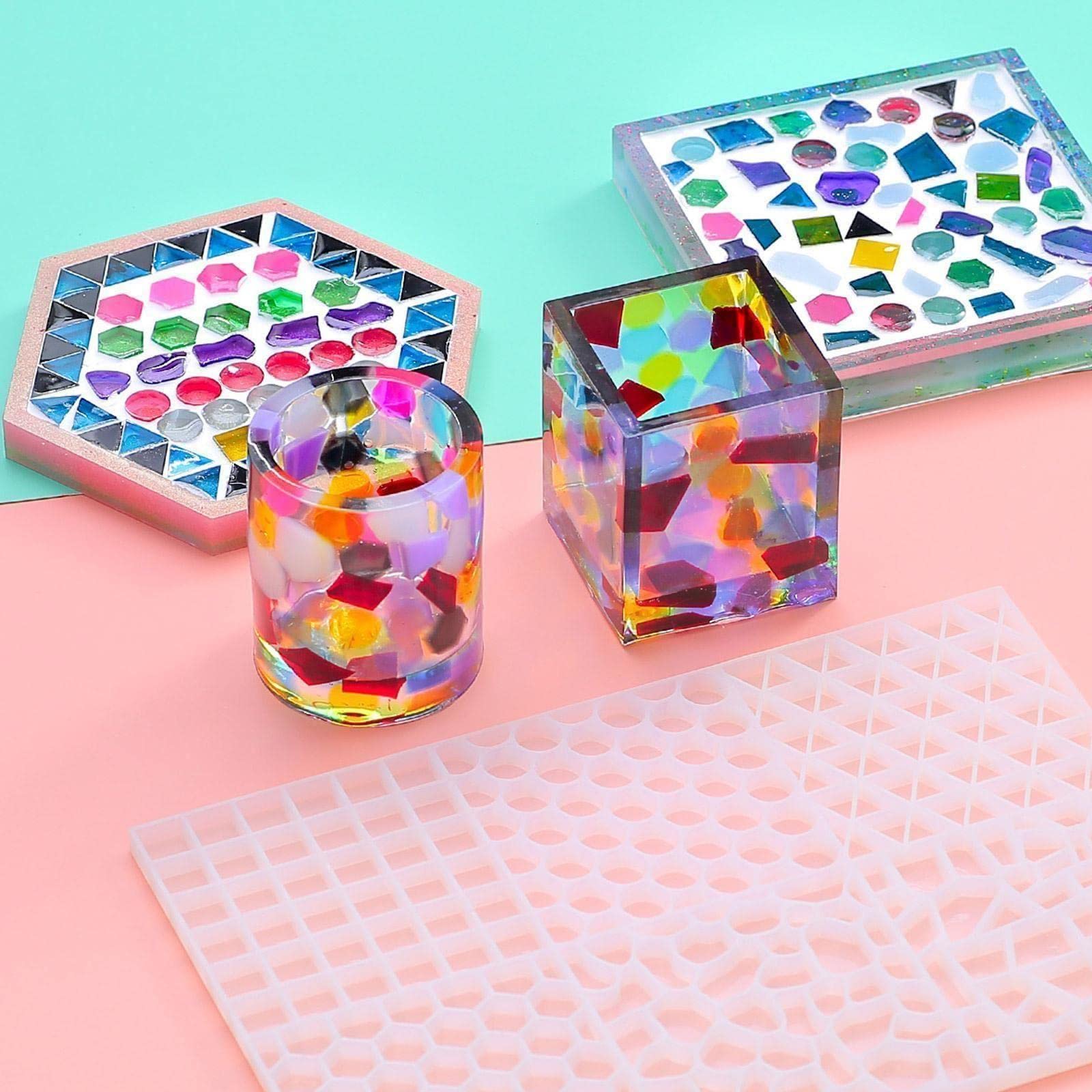 Stampi Per Sottobicchieri In Silicone - 4 Rotondi + 4 Quadrati, Per Resina, Jesmonite, Cemento - Foto 11