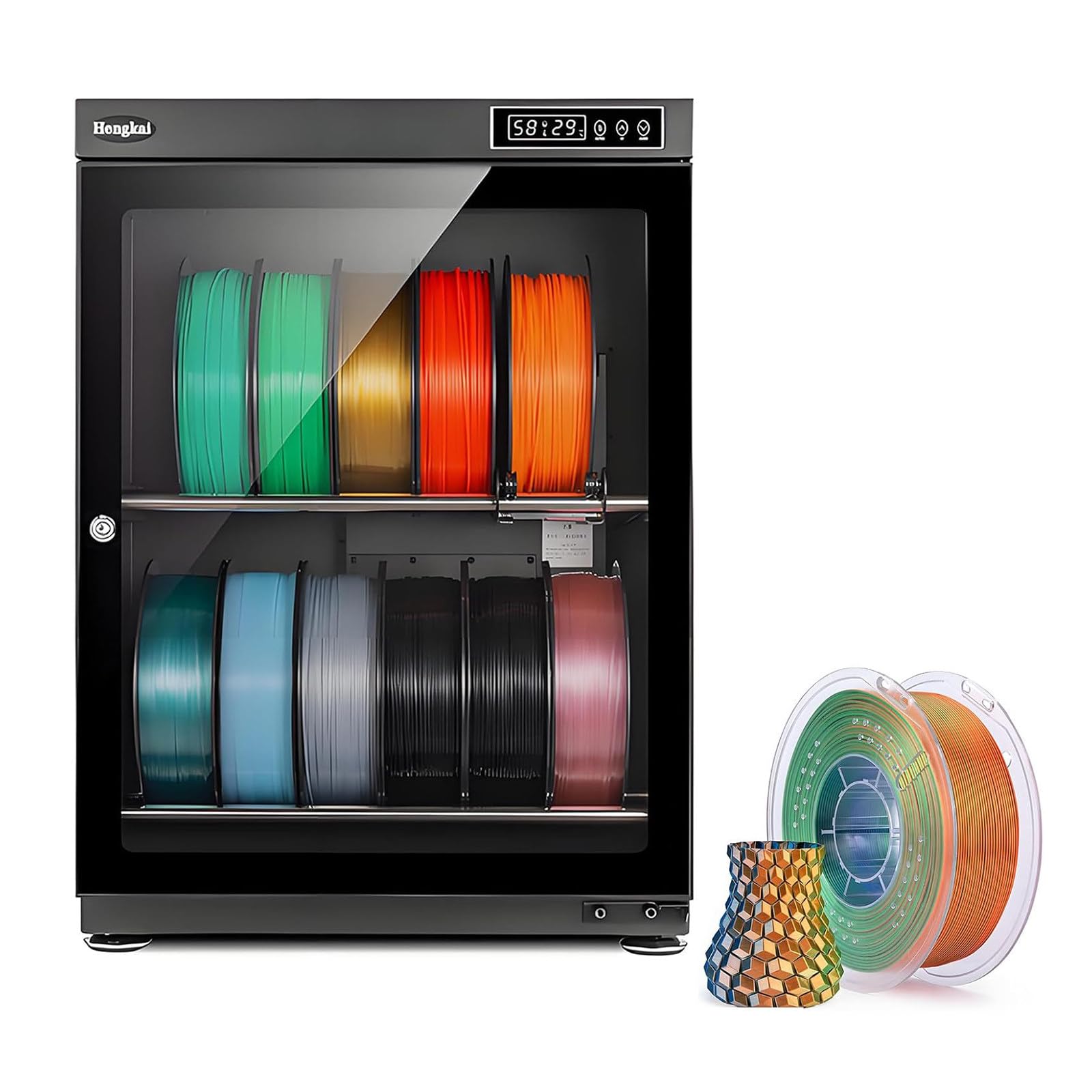 YXYLJOZ 3D Printer Filament Storage Box Air Tight Dry Box, Large Anti-Moisture Dry Cabinet Adjustable Humidity Control,for Home Studio & 3D Printing Business (70l)