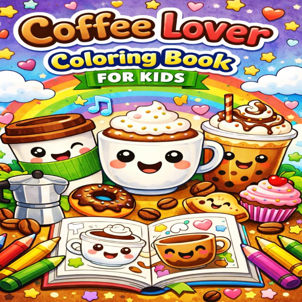 Coffee Lover Coloring Book for Adults: Relaxing and Cute Coffee-Themed Coloring Pages