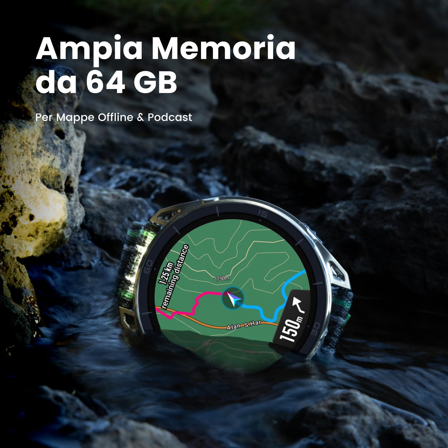 Amazfit Cheetah 2 Ultra 47mm Smartwatch GPS, AMOLED da 1,5" con Vetro Zaffiro, Cassa in Titanio, 30GG di Autonomia, Torcia Integrata, 64GB, NFC, Mappe Offline, 5 ATM, 180+ Modalità Sportive e HYROX