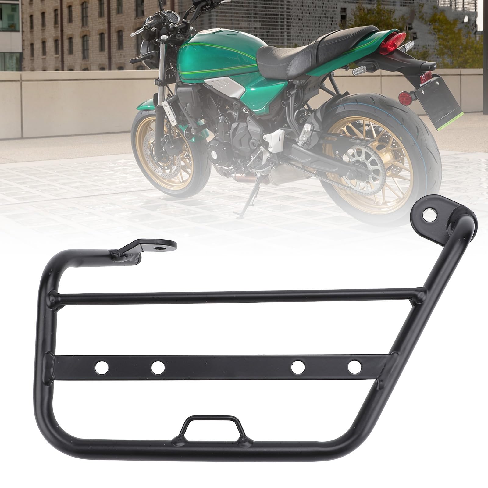 Porte-bagages Latéral de Moto, Porte-bagages Latéral en Fer à Forte Charge, Facile à Installer pour Z650RS 2022 – 2024 (fer 2)