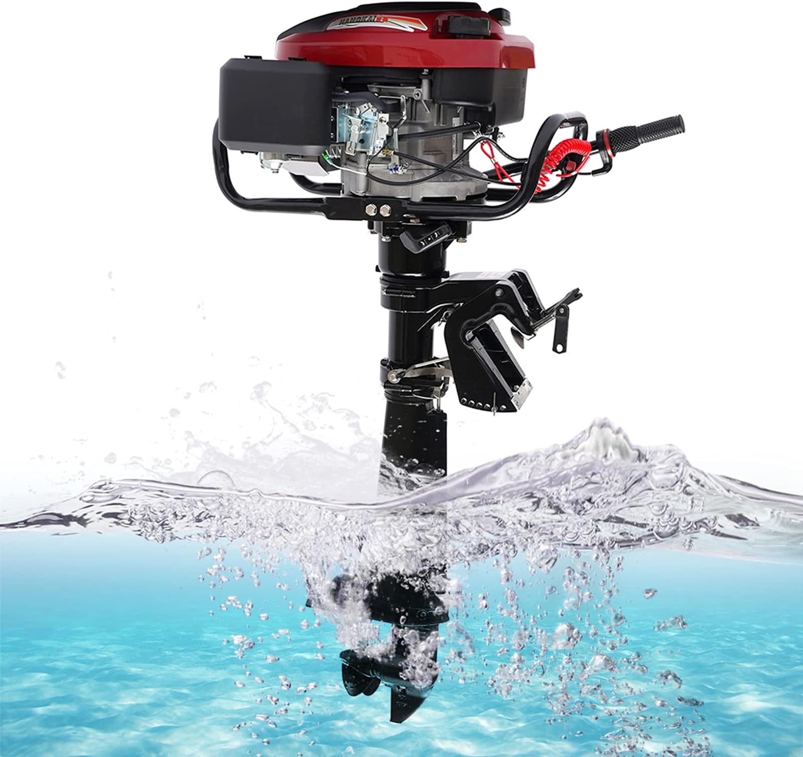 HANGKAI 7HP 4 Stroke Heavy Duty Outboard Motor Boat Engine w/Air Cooling System