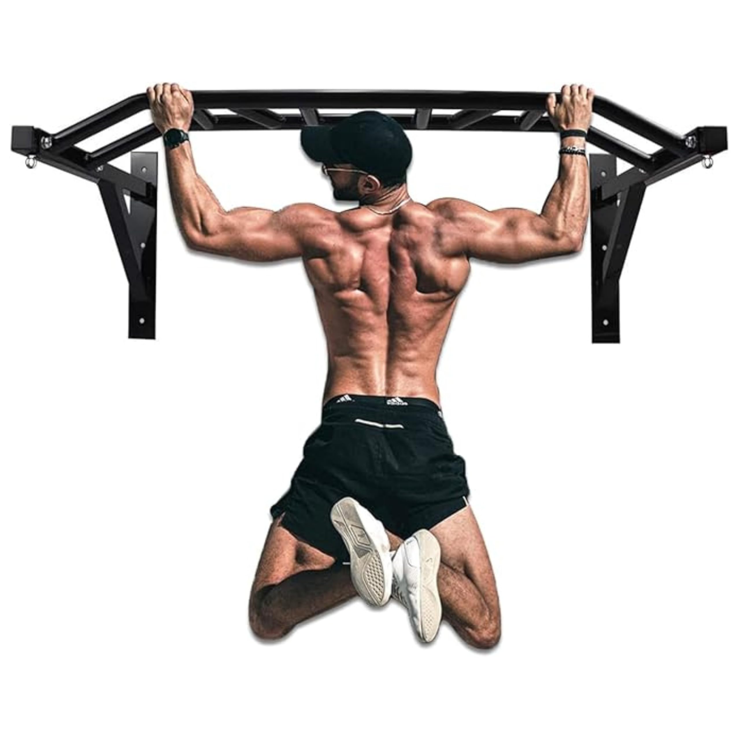 Wall Mounted Pull Up Bar for Home Gym, Heavy-Duty Steel Multi-Grip Chin Up Bar with Wide & Neutral Handles for Back, Lats, Shoulders, Arms & Core Strength Training-image-44