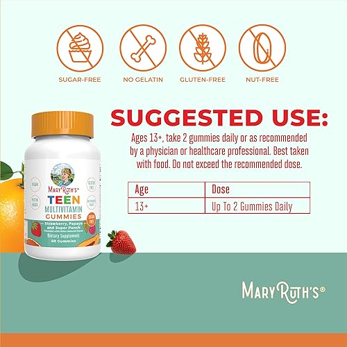 Miniatura 3 de MaryRuth Organics Multivitamínico para adolescentes | Gomitas multivitamínicas multiminerales para adolescentes con vitamina B, C, D y E, biotina,