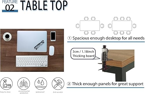 Miniatura 3 de Best Board Escritorio para computadora, moderno, simple, escritorio de estudio, estilo industrial, mesa para laptop, para el hogar u oficina, color
