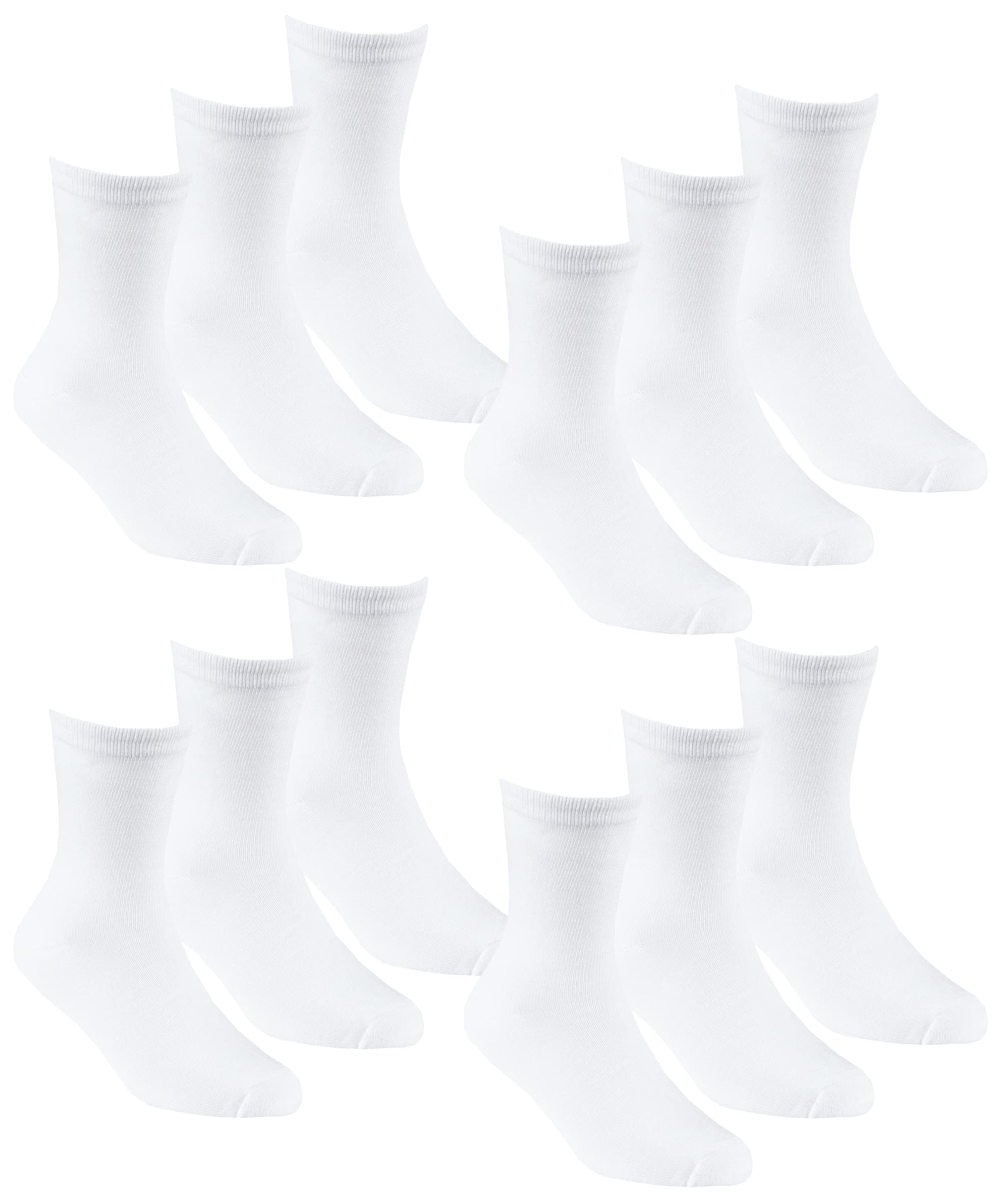 Undercover Unisex Kids 12 Pairs - White 12 Pairs Kids Bamboo Ankle Socks 42B713 White 4-6