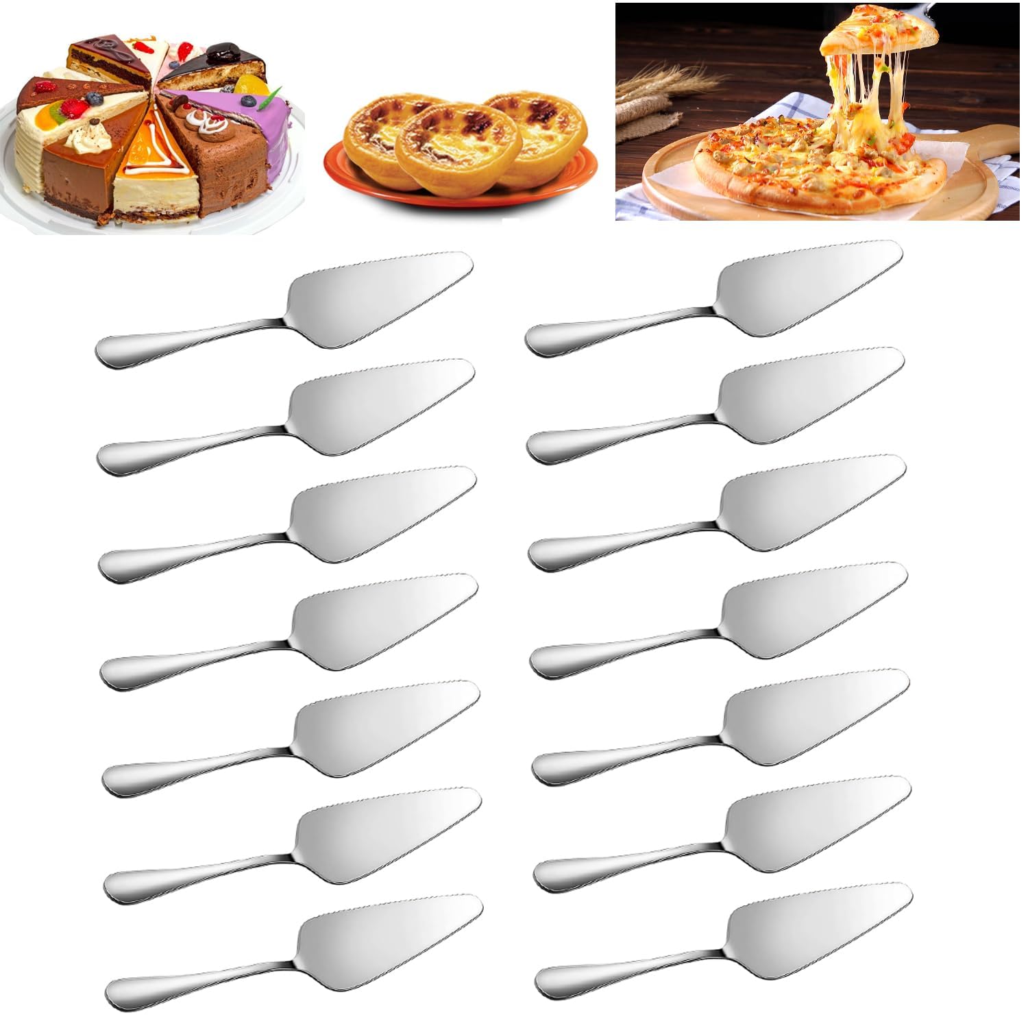 14 Pieces Stainless Steel Pie Server Cake Slicer Server, 23 cm Cake Slice