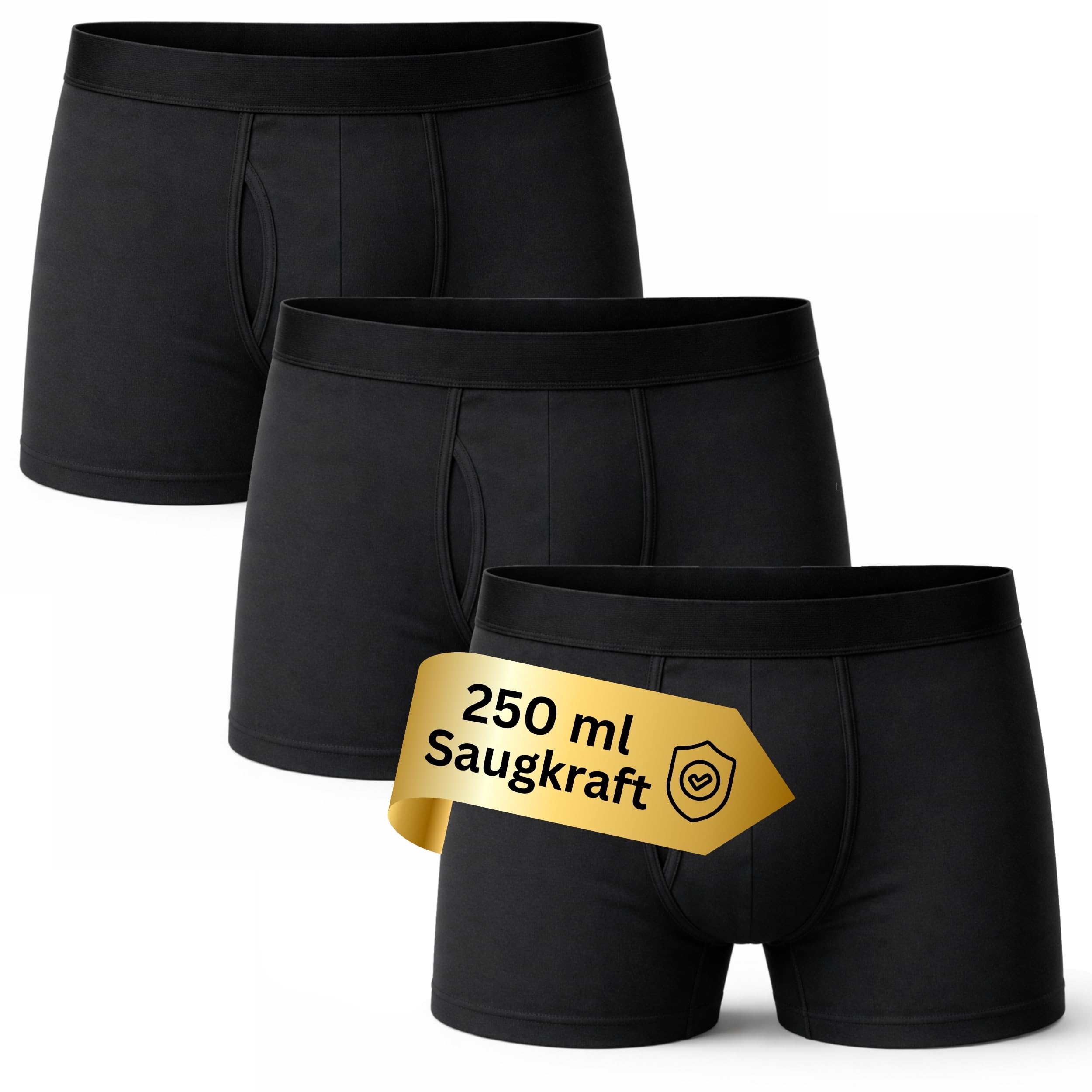 Inkontinenz Pants Männer I waschbare Windeln für Erwachsene I wiederverwendbare Unterhosen aus Baumwolle I Boxershorts Windelhosen Blasenschwäche Einlagen dry wear (L)