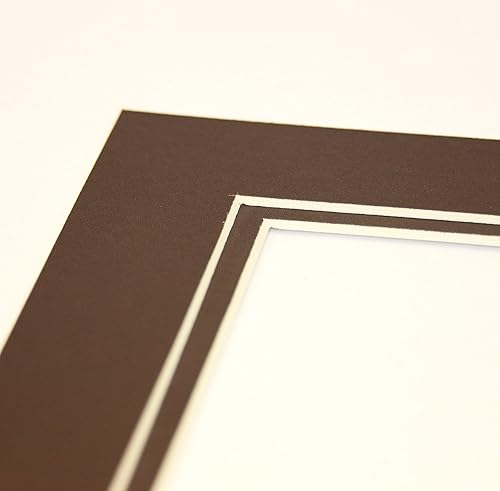 Miniatura 3 de topseller100 - Juego de 10 alfombrillas de fotos marrón de 11 x 14 pulgadas con núcleo blanco corte biselado para fotos de 8 x 10 pulgadas