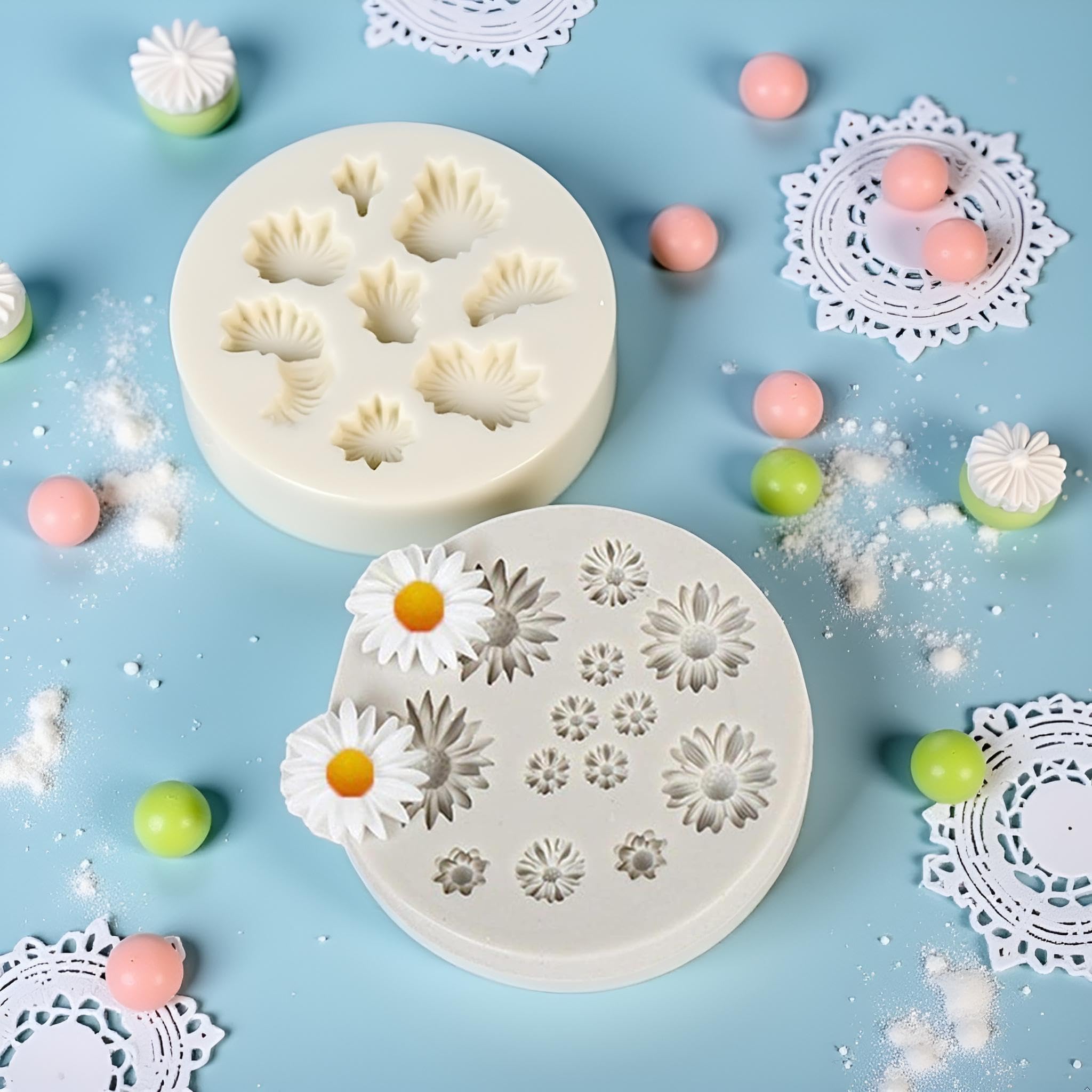 Gänseblümchen-Silikonformen – Für Fondant, Schokolade, Cupcake-Deko, Lebensmittelecht, Hitzebeständig Bis 230°C