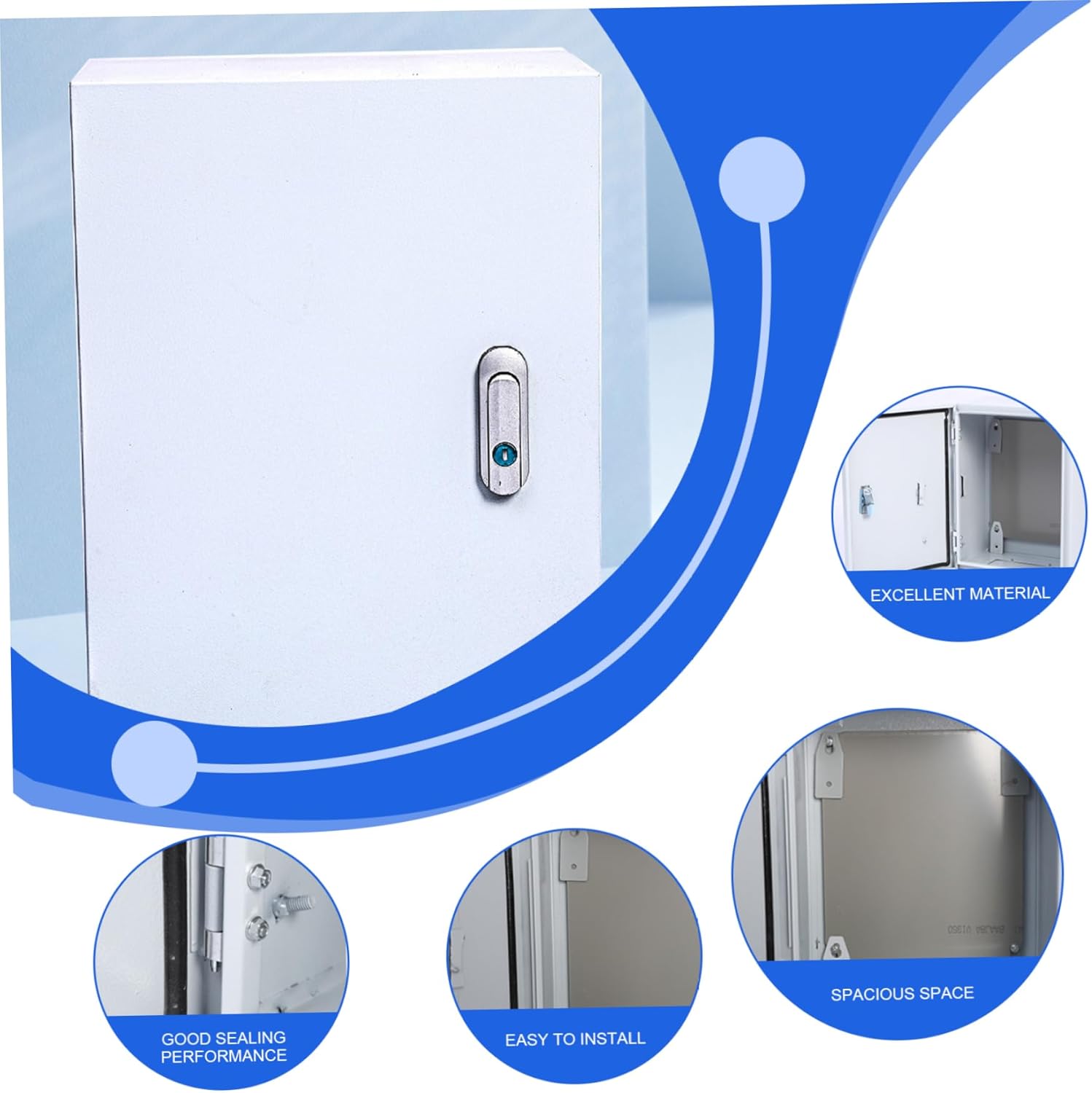 Junction Box, Electrical Junction Box, 10x12x6in Indoor & Outdoor Sturdy Steel Charging Station Wall Mounted Dustproof Metal Bin