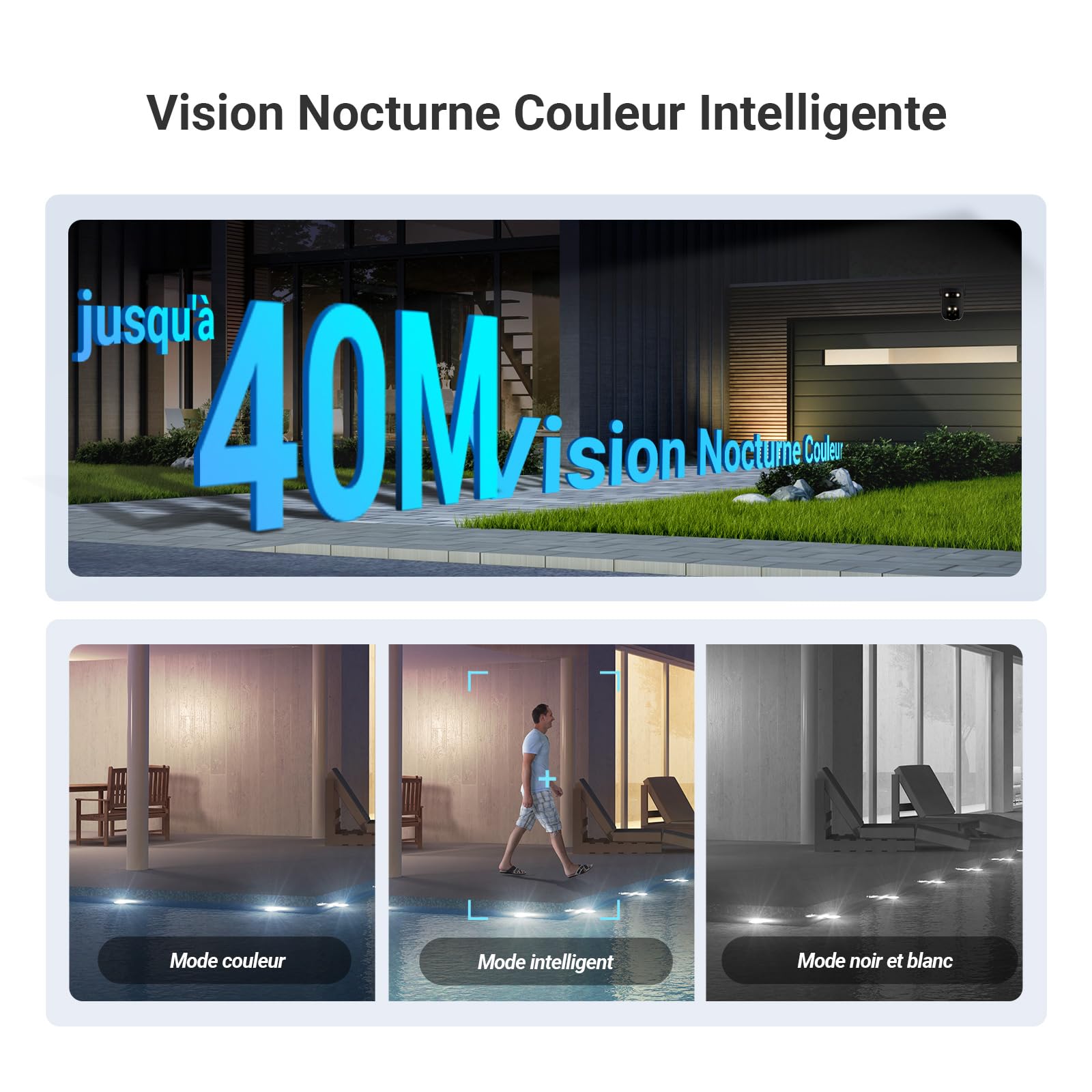 EZVIZ H9C 5MP+5MP(3K+3K) 4G LTE Caméra Surveillance WiFi Extérieure à Double Objectif, 360° PTZ Camera, Suivi Auto, Détection de Forme Humaine/Véhicule,Défense Active,Vision Nocturne Couleur 40M