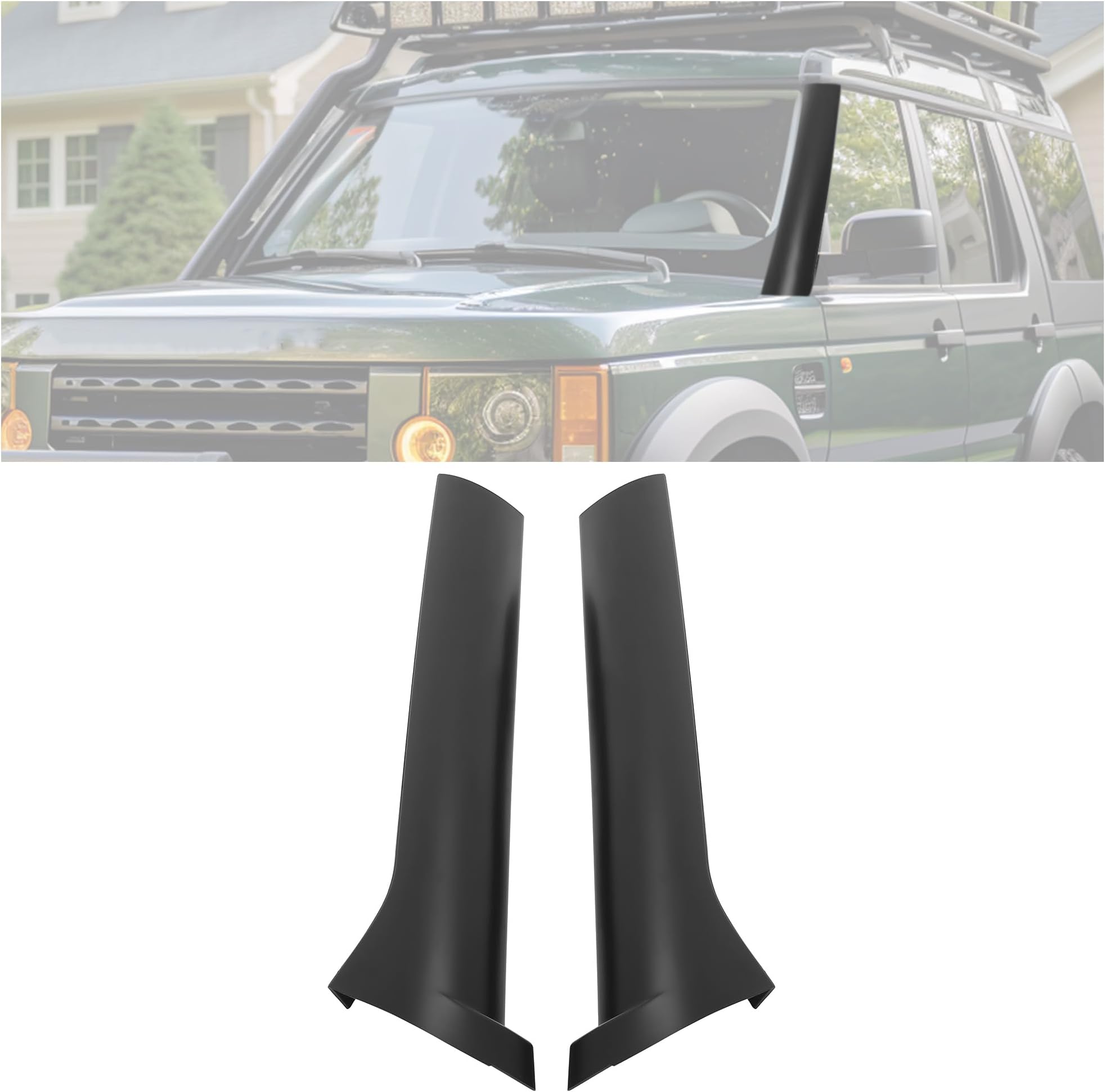 KUAFU Windshield Pillar Trim Compatible with 1999-2004 Land Rover Discovery 2 Replacement for DCB500060PMA DCB500070PMA Painted Black Pair