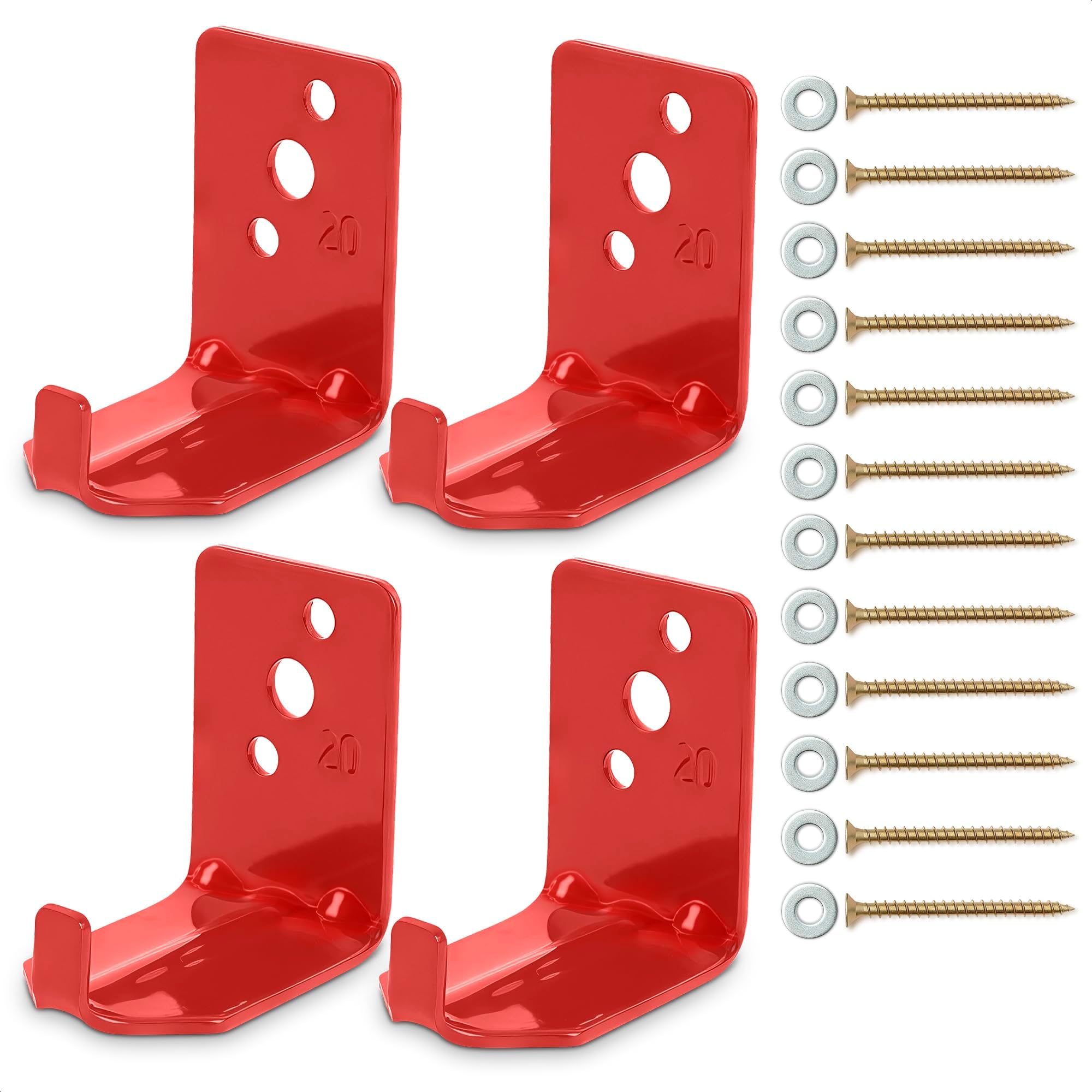 4Pcs 40LB Fire Extinguisher Mount - Adjustable Wall Bracket for Home & Fireplace