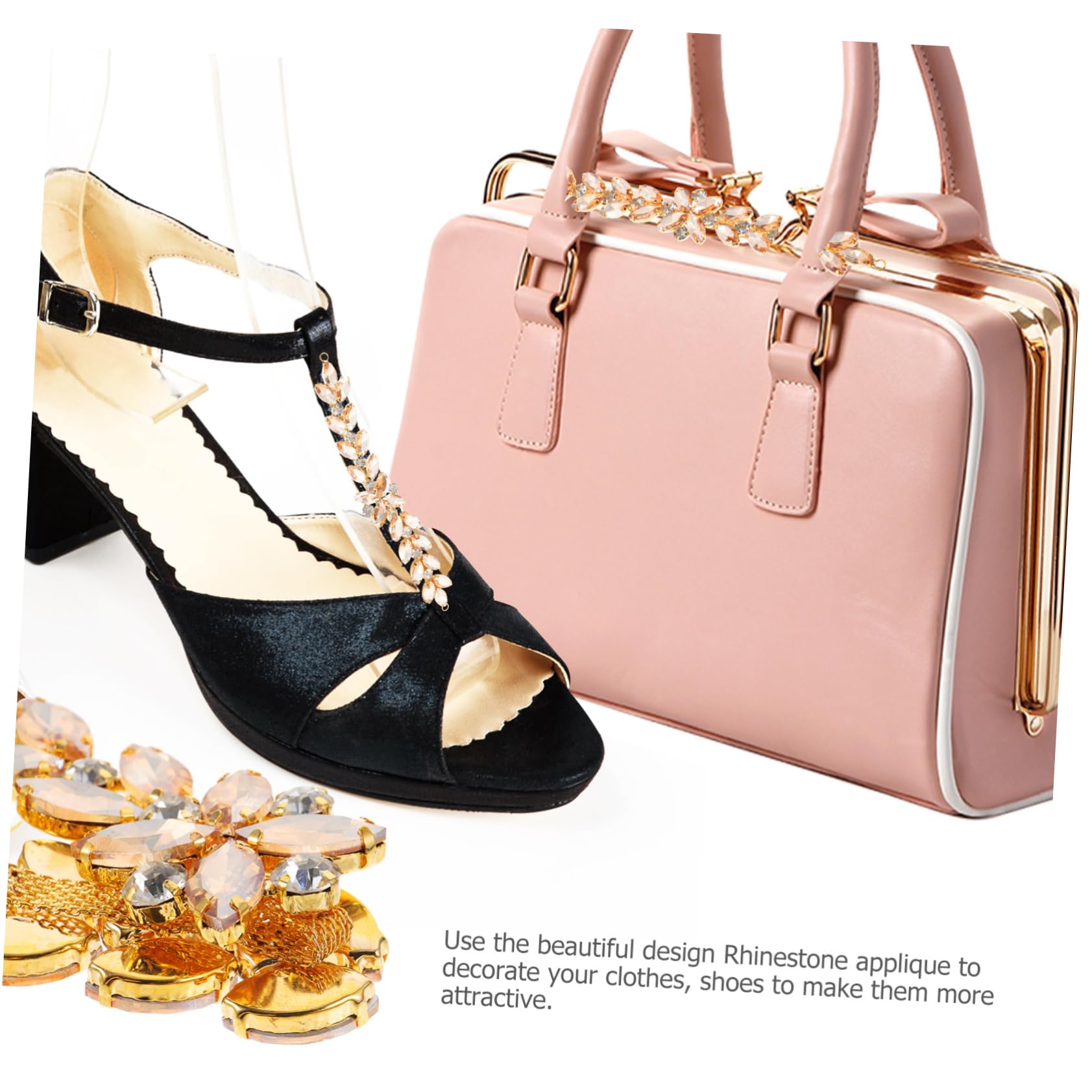 LALAFINA 5pezzi Applique Strass Di Per Abbigliamento Decorazione Per Vestiti Scarpe e Accessori Per Cerimonie e Feste Design Elegante e Brillante Facile Da Applicare