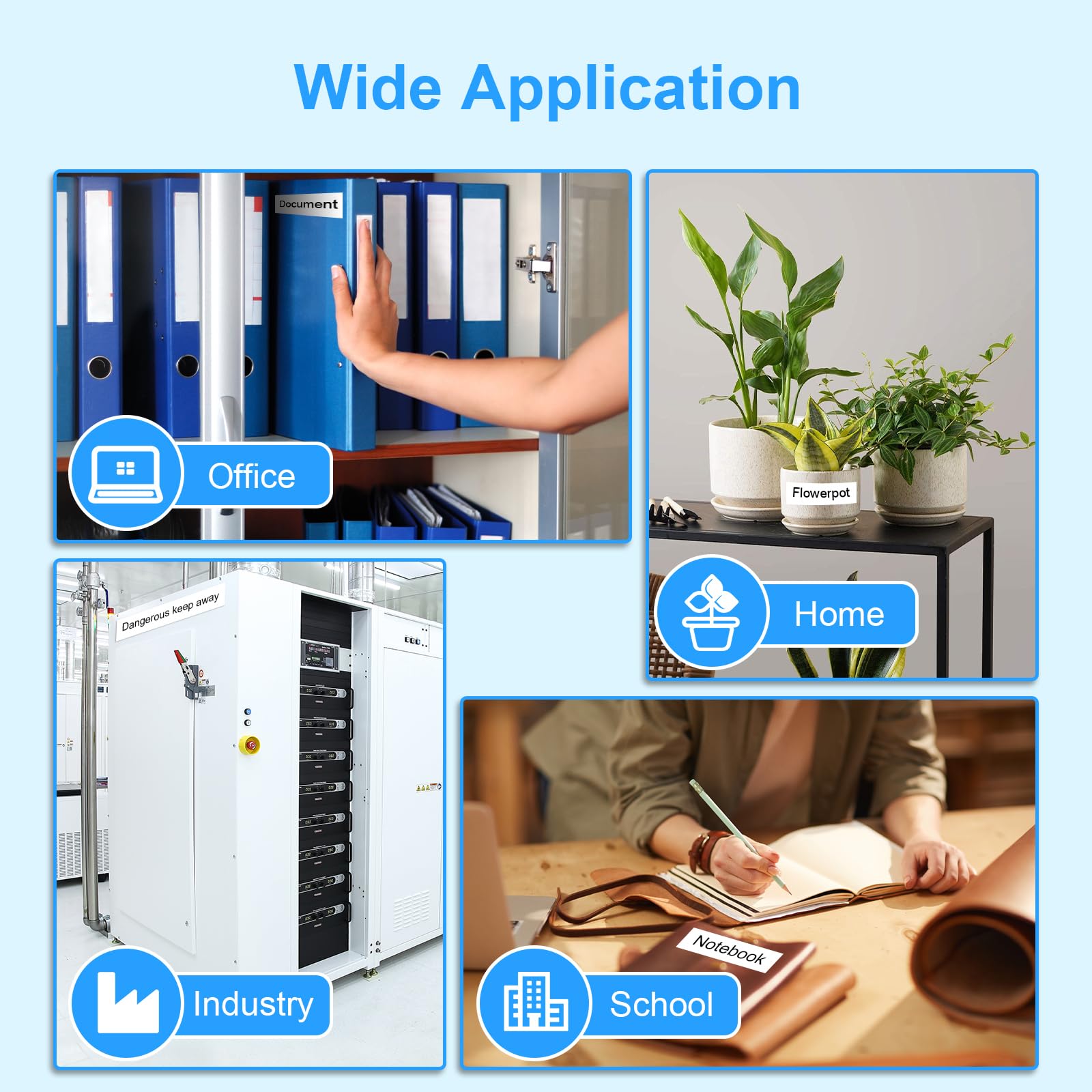 NineLeaf kompatibel mit Epson LW Schriftband LK-4WBN AS12KW SS12KW 12mm × 8m Schwarz auf Weiß Etikettenband für LabelWorks LW-300 LW-300L LW-400 LW-500 LW-600P LW-700 LW-900P KingJim, 10PK