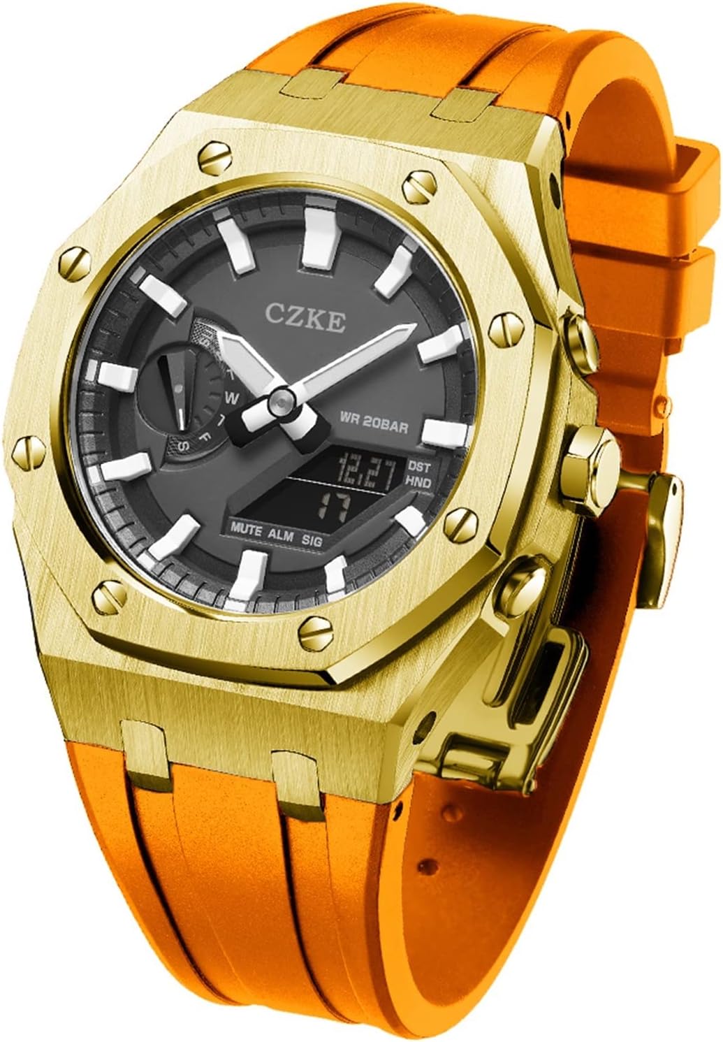 5rd For GA2100 GA2110 Mod Kits, Metal Watch Band Strap Bezel, Modding Replacement Accessories Set Gold Case