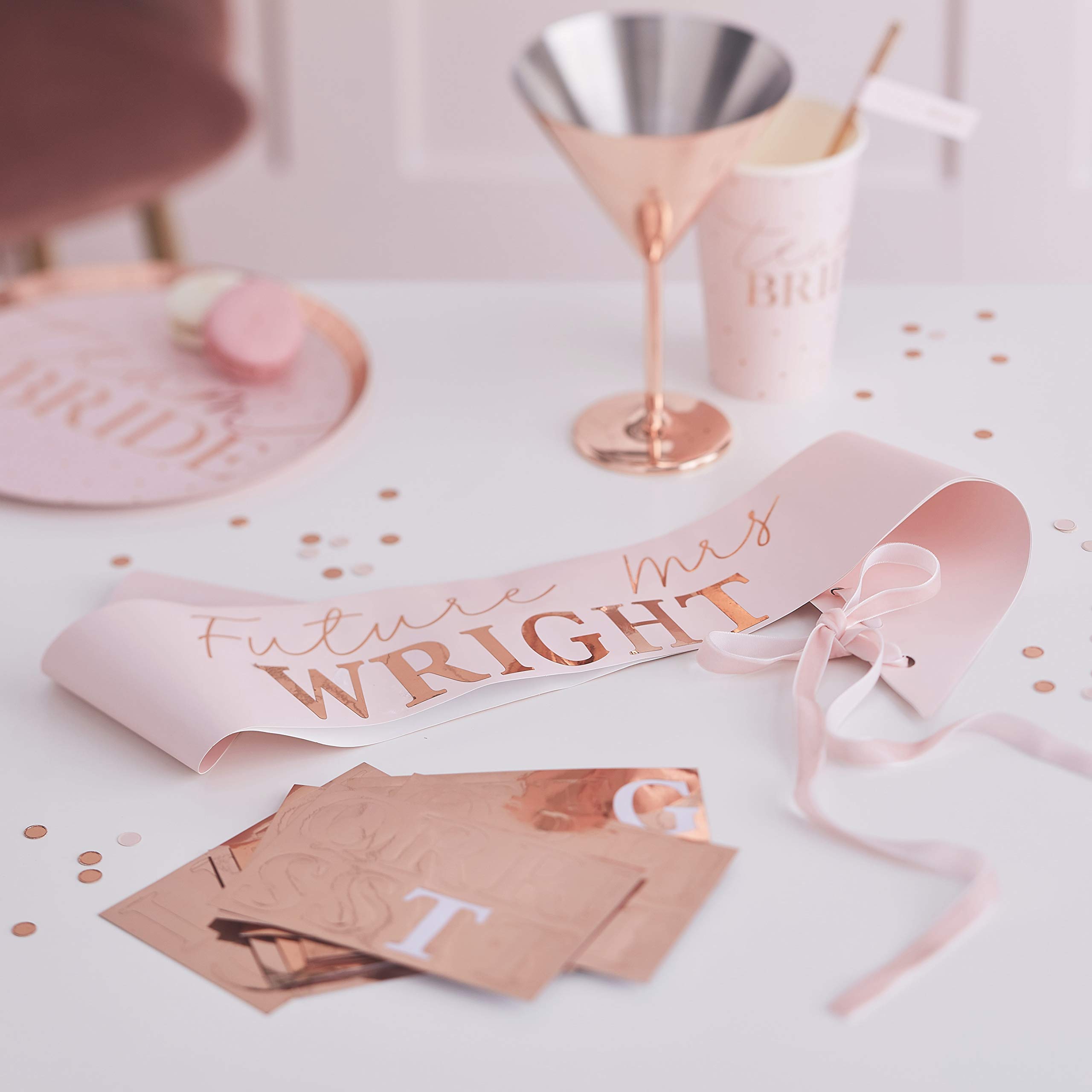 Ginger Ray Personalised Rose Gold Hen Party Bride to Be Sash - Hen Party